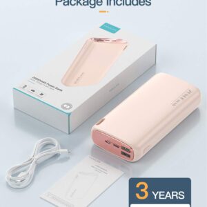 Kuulaa Portable Charger iPhone Power Bank 26800mAh Battery Pack Charger Portable Dual USB Output Portable Battery Charger Compatible with iPhone 15 14 13 12 11 Samsung S22 S21 Google iPad etc, Pink