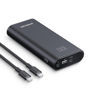 yoocas 65W Power Bank- 20000mAh Portable Charger with USB-C Fast Charging, 95W Total Output for Mac Air/pro,HP,DELL,Lenovo,Steam Deck,Switch,iPad,iPhone,Android.