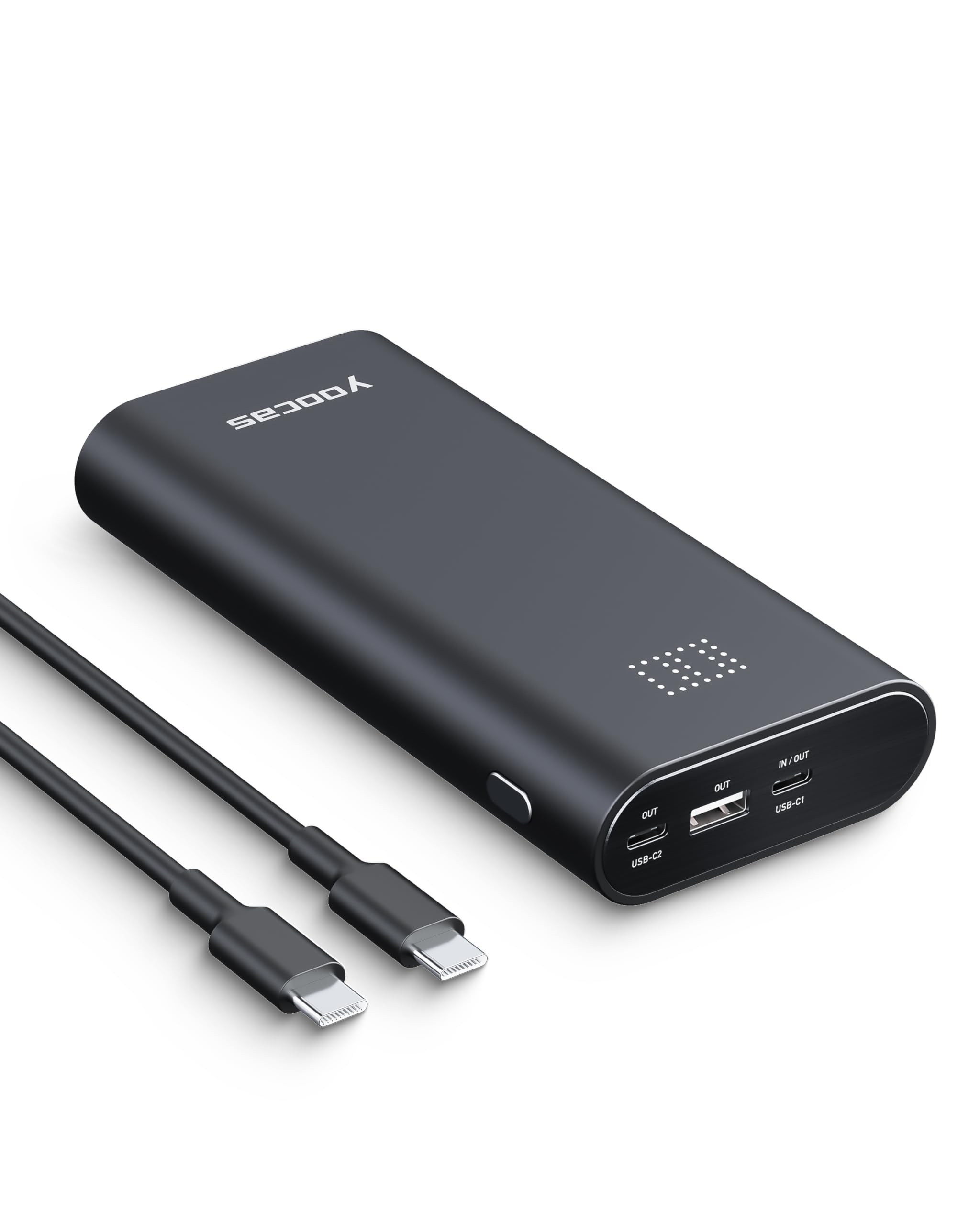 yoocas 65W Power Bank- 20000mAh Portable Charger with USB-C Fast Charging, 95W Total Output for Mac Air/pro,HP,DELL,Lenovo,Steam Deck,Switch,iPad,iPhone,Android.