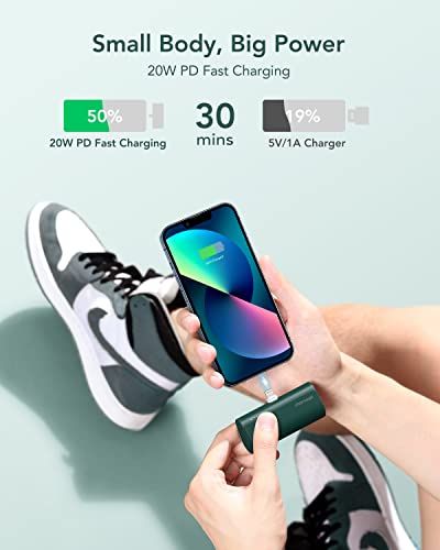 Charmast Small Portable Charger 5000mAh, Ultra-Compact 20W PD Fast Charging Power Bank Mini Battery Pack Compatible with iPhone 14/14 Pro Max/13/13 Pro Max/12/12 Pro Max/11/XR/X/8/7/6, and More