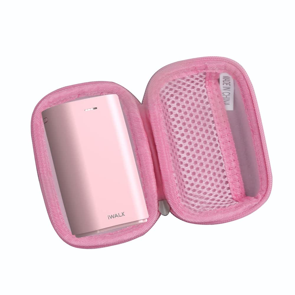 Hermitshell Travel Case for iWALK Portable Charger 9000mAh Ultra-Compact Power Bank (Pink)