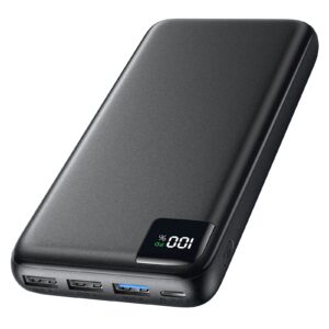 feelle portable charger power bank 27000mah 22.5w fast charging phone charger usb-c pd qc 3.0 battery pack with 4 outputs for iphone samsung tablet