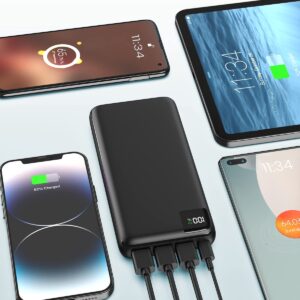 FEELLE Portable Charger Power Bank 27000mAh 22.5W Fast Charging Phone Charger USB-C PD QC 3.0 Battery Pack with 4 Outputs for iPhone Samsung Tablet