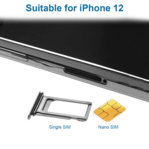 MMOBIEL SIM Card Slot Tray Holder Replacement Compatible with iPhone 12-6.1 inch - 2020 - Incl. Rubber Gasket and Sim Pin - White
