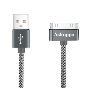 askoppo iphone 4s cable, 30-pin usb sync and charging data cable compatible with iphone 4/4s, iphone 3g/3gs, pad