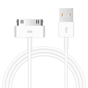 Pocxwa 2-Pack 30-Pin Charger Cable Compatible for Old iPhone 4 4S 3GS, iPad & iPod Classic 1st 2nd 3rd Generation, iPod Touch 4th, iPod Nano 5th 6th Gen, USB Fast Charge & Sync Charging Cord