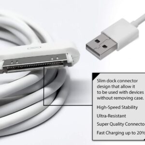 RocketBus Charger Cable Cord for iPhone Old Older Classic 3 3S 4 4S iPod 1 2 3 4 Generation iPad 2nd 3rd Gen