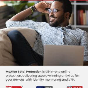 McAfee Total Protection 2024 | 5 Device | Cybersecurity Software Includes Antivirus, Secure VPN, Password Manager, Dark Web Monitoring | Key Card