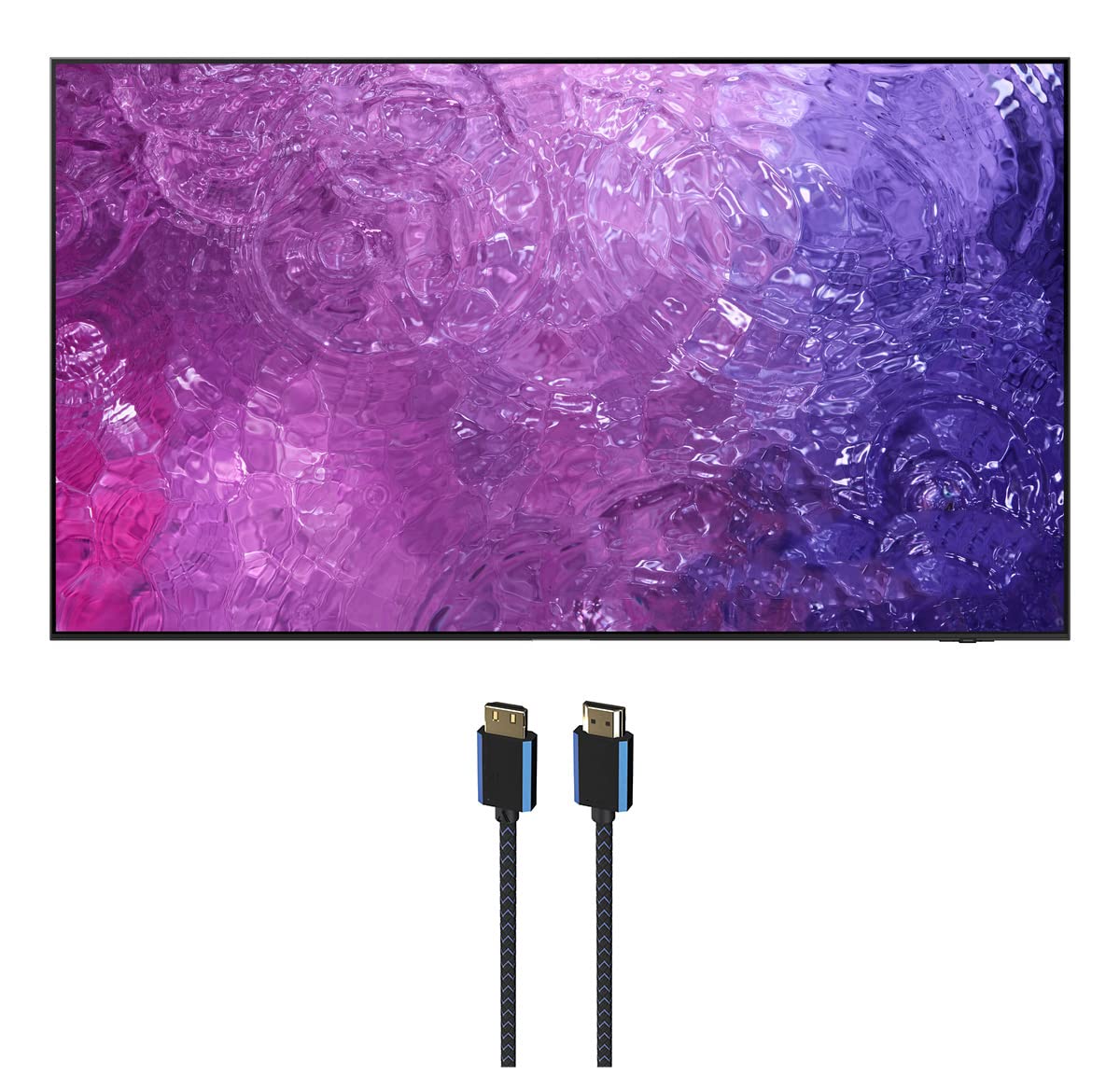 SAMSUNG QN65QN90CAFXZA 65 Inch Neo QLED Smart TV with 4K Upscaling with a 5S-4KHD2-2.5M V-Series 2.5m Premium 4K HDR HDMI Braided Cable (2023)