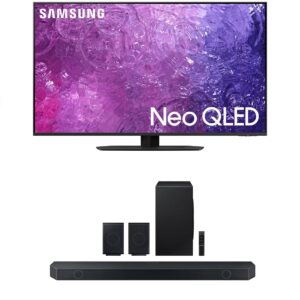 SAMSUNG QN75QN90CAFXZA 75" Neo QLED Smart TV with 4K Upscaling with a HW-Q990C 11.1.4ch Soundbar with Rear Speakers and Dolby Atmos (2023)