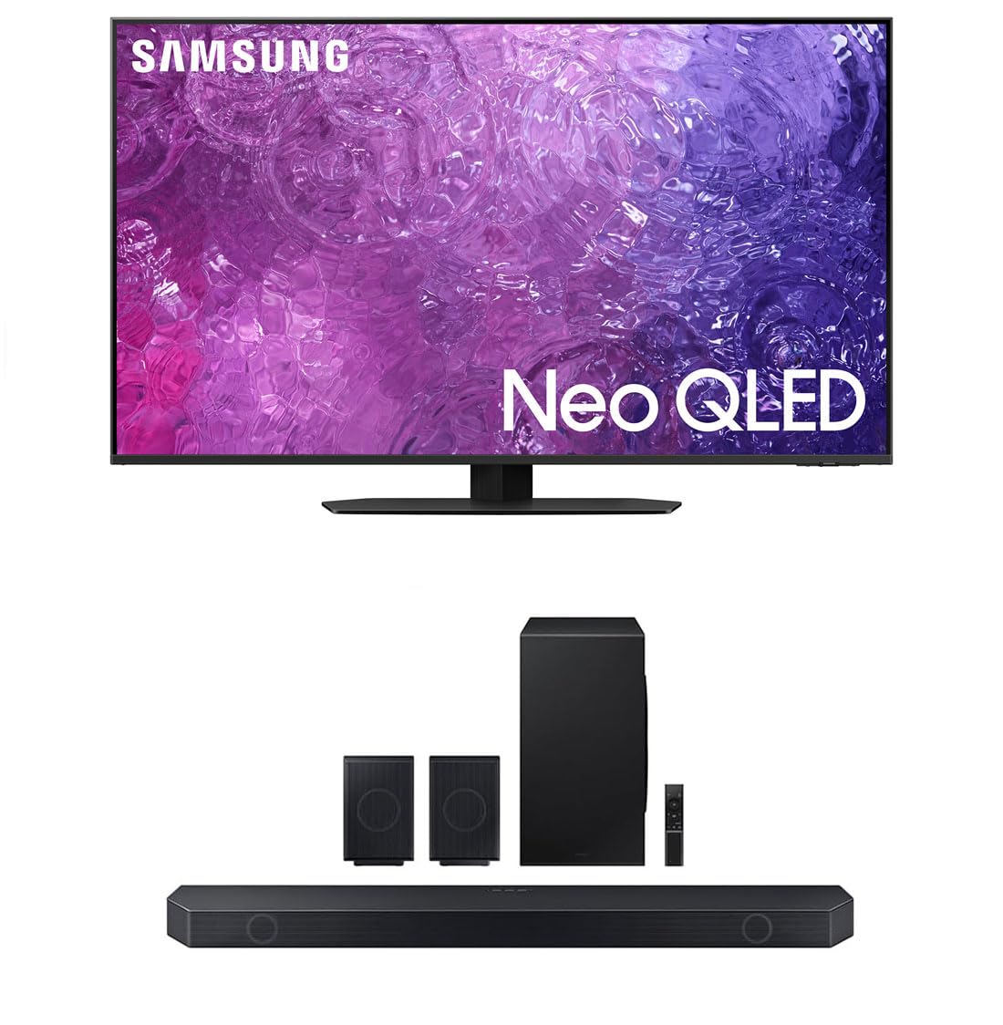 SAMSUNG QN75QN90CAFXZA 75" Neo QLED Smart TV with 4K Upscaling with a HW-Q990C 11.1.4ch Soundbar with Rear Speakers and Dolby Atmos (2023)