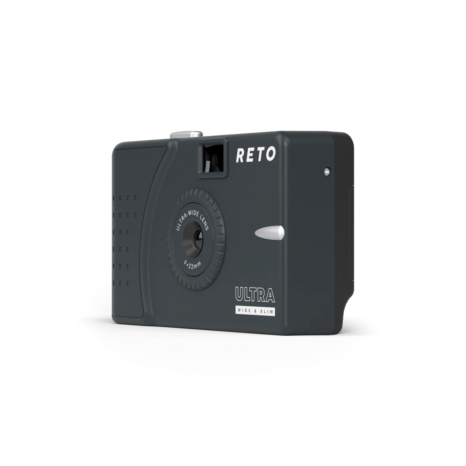 RETO Ultra Wide and Slim 35mm Reusable Daylight Film Camera - 22mm Wide Lens, Focus Free, Light Weight, Easy to Use (Charcoal)