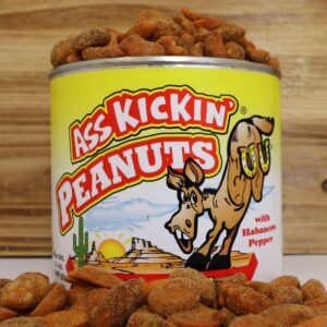 ASS KICKIN’ Habanero Pepper Spicy Hot Peanuts – 12oz - Ultimate Spicy Gourmet Gift Peanuts - Try if you dare! 3 Cans