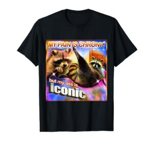 my pain is chronic but my ass is iconic t-shirt