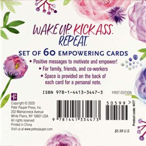 Wake Up Kick Ass Repeat Motivational Card Deck (60 Different Cards)