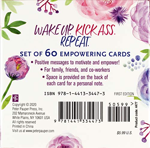 Wake Up Kick Ass Repeat Motivational Card Deck (60 Different Cards)