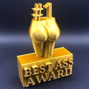 Best Ass Award - Best Boobs Award, Funny Trophy Resin Statue, Mischievous Hip/Boobs Trophy Home, Office Desktop Statue Decoration (Color : Ass, Size : Small(3.93 * 2.36 inch))