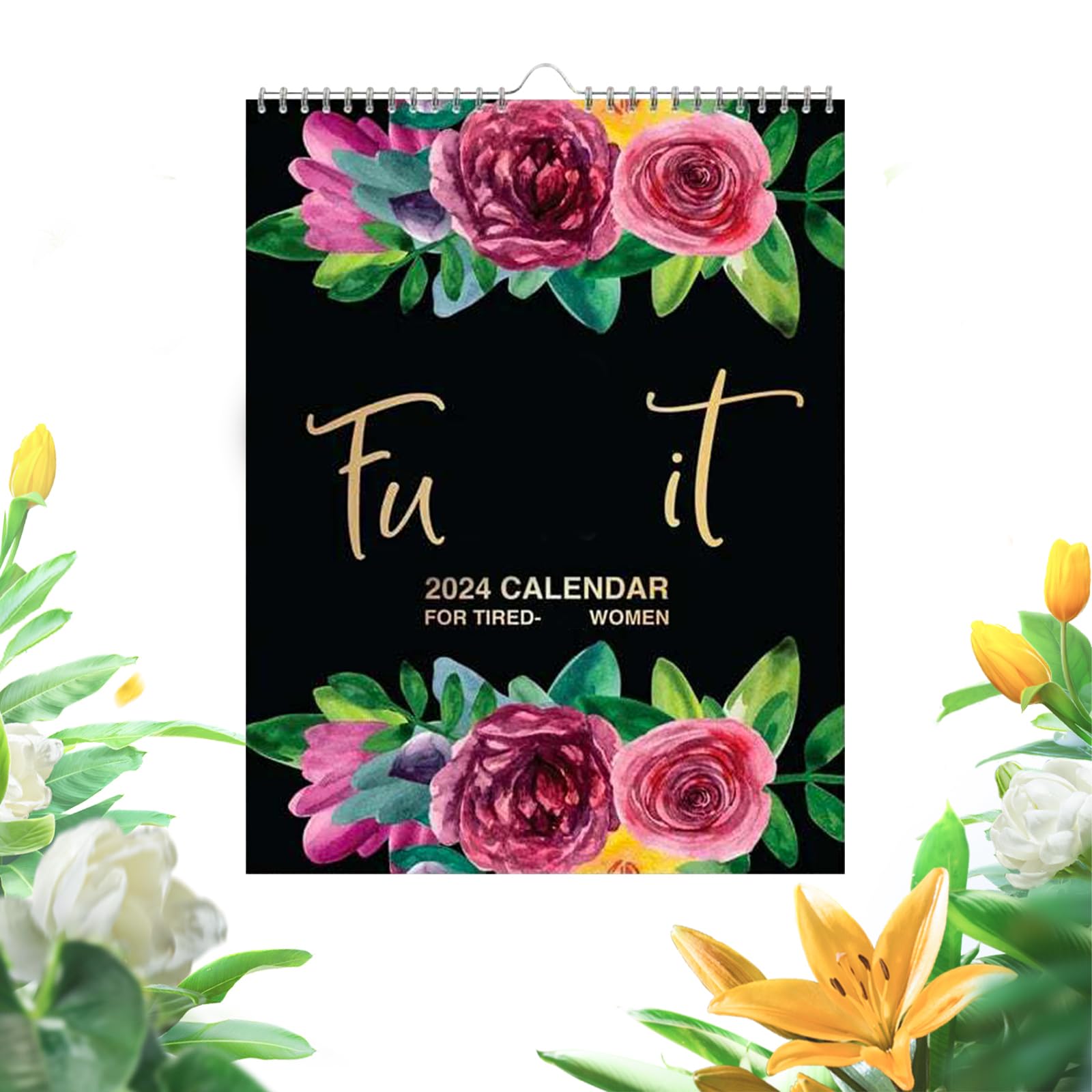 2024 Calendar for Tired Ass Women - Fu-ck It Planner, Funny Swear Word Monthly Gag Gift for Women