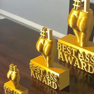 Best Ass Award - Best Boobs Award, Funny Trophy Resin Statue, Mischievous Hip/Boobs Trophy Home, Office Desktop Statue Decoration (Color : Ass, Size : Small(3.93 * 2.36 inch))