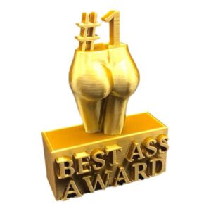 Best Ass Award - Best Boobs Award, Funny Trophy Resin Statue, Mischievous Hip/Boobs Trophy Home, Office Desktop Statue Decoration (Color : Ass, Size : Small(3.93 * 2.36 inch))