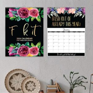 2024 Calendar for Tired Ass Women - Fu-ck It Planner, Funny Swear Word Monthly Gag Gift for Women