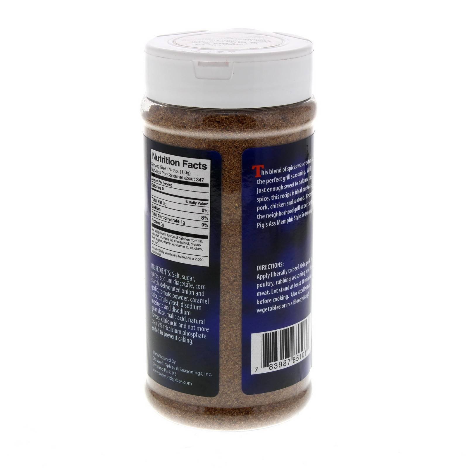 Pig's Ass Rub Memphis Style BBQ Seasoning 12.25 ounce Bottle