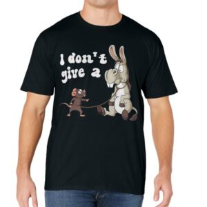 Funny MOUSE WALKING A DONKEY I Don't Give Rats A.ss Mouse T-Shirt