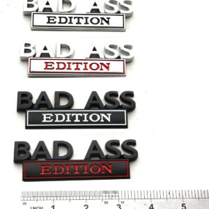 Bad Ass Edition Emblem 3D Metal Badass Badge Sticker Decal with 3M Tape Replacement for Cars, Trucks, Motorcycles, Boats & Laptops (Black/Red)
