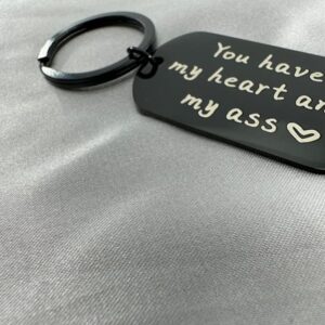 ZAHSY Christmas Gifts for Boyfriend Husband Anniversary Valentines Gifts from Girlfriend Wife You Have My Heart and My Ass Keychain for Boyfriend BF Gifts Husband Birthday Gift
