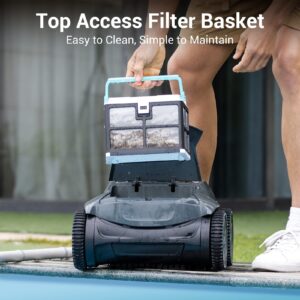 Aiper Cordless Robotic Pool Cleaner for Inground Pools, Wall Climbing Automatic Pool Robot Cleaner with Powerful Suction/Smart Navigation/Top Load Filters for Above/In-Ground Pools