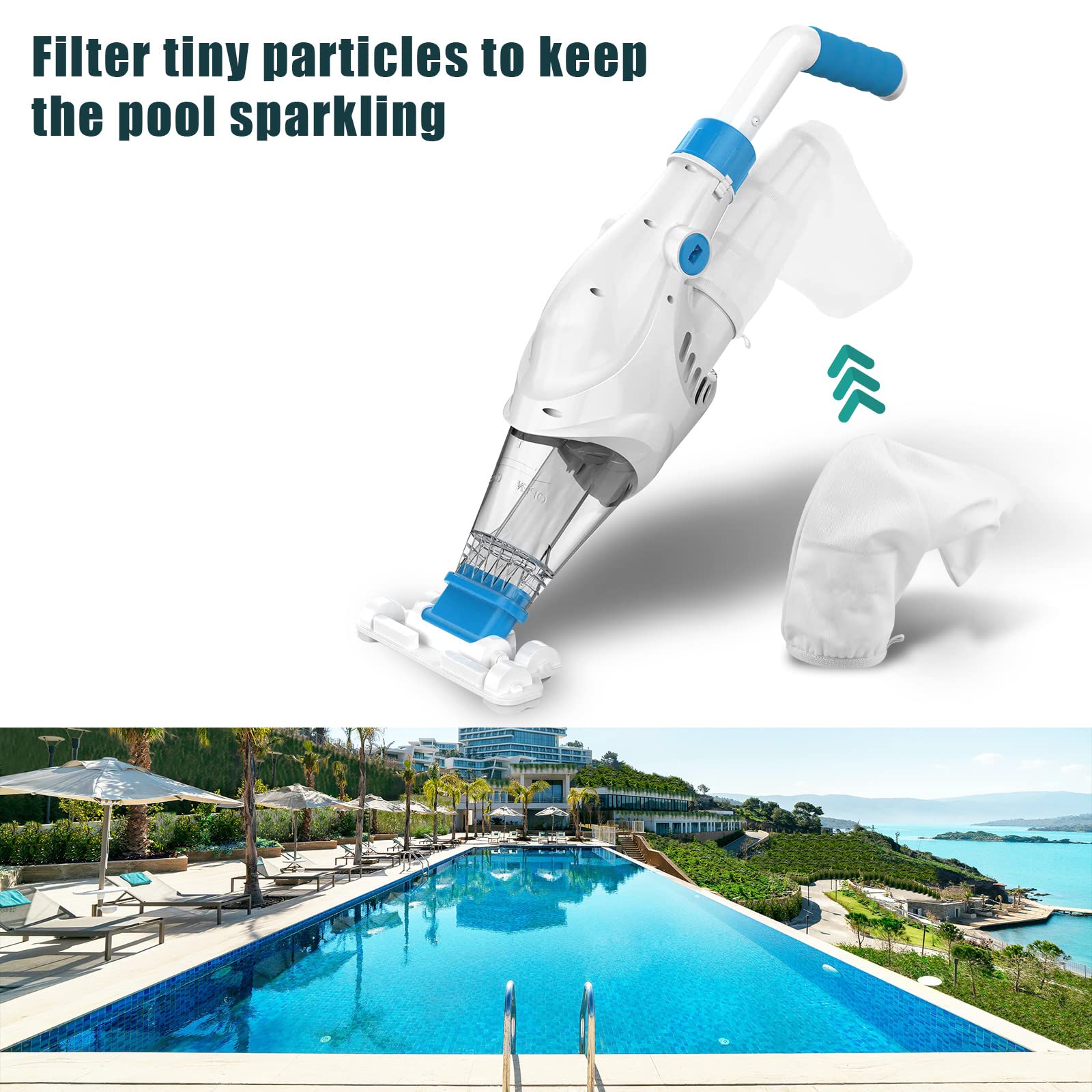 TOYMIS Handheld Pool Vacuum Filter for AIPER, Pool Cleaner Filter Bag Reusable Fine Mesh Replacement Bags Nylon Pool Leaf Vacuum Bag for Swimming Pool