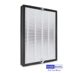 PUREBURG Replacement True HEPA Filters Compatible with Aiper KJ200 and FAMREE FA500 Air Purifiers, H13 3-Stage Filtration Activated Carbon 2-in-1,2-Pack