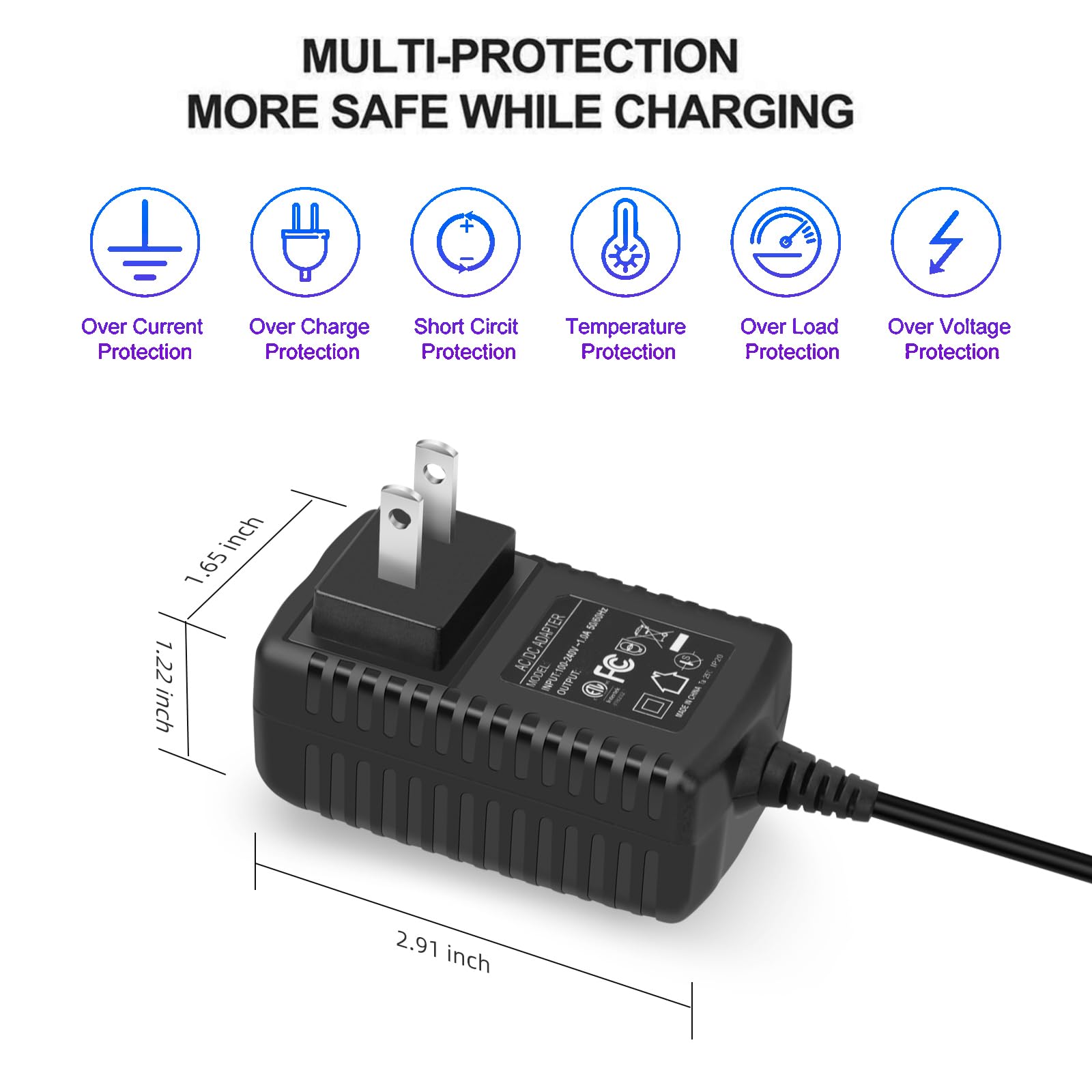 12.6V 1.8A Charger for Aiper Robotic Pool Cleaner Compatible with Aiper Seagull SE 600 HJ1103J HJ1102 600 1000 1500 AIPURY1500 P1111 Robotic Pool Cleaner Charger Power Cord