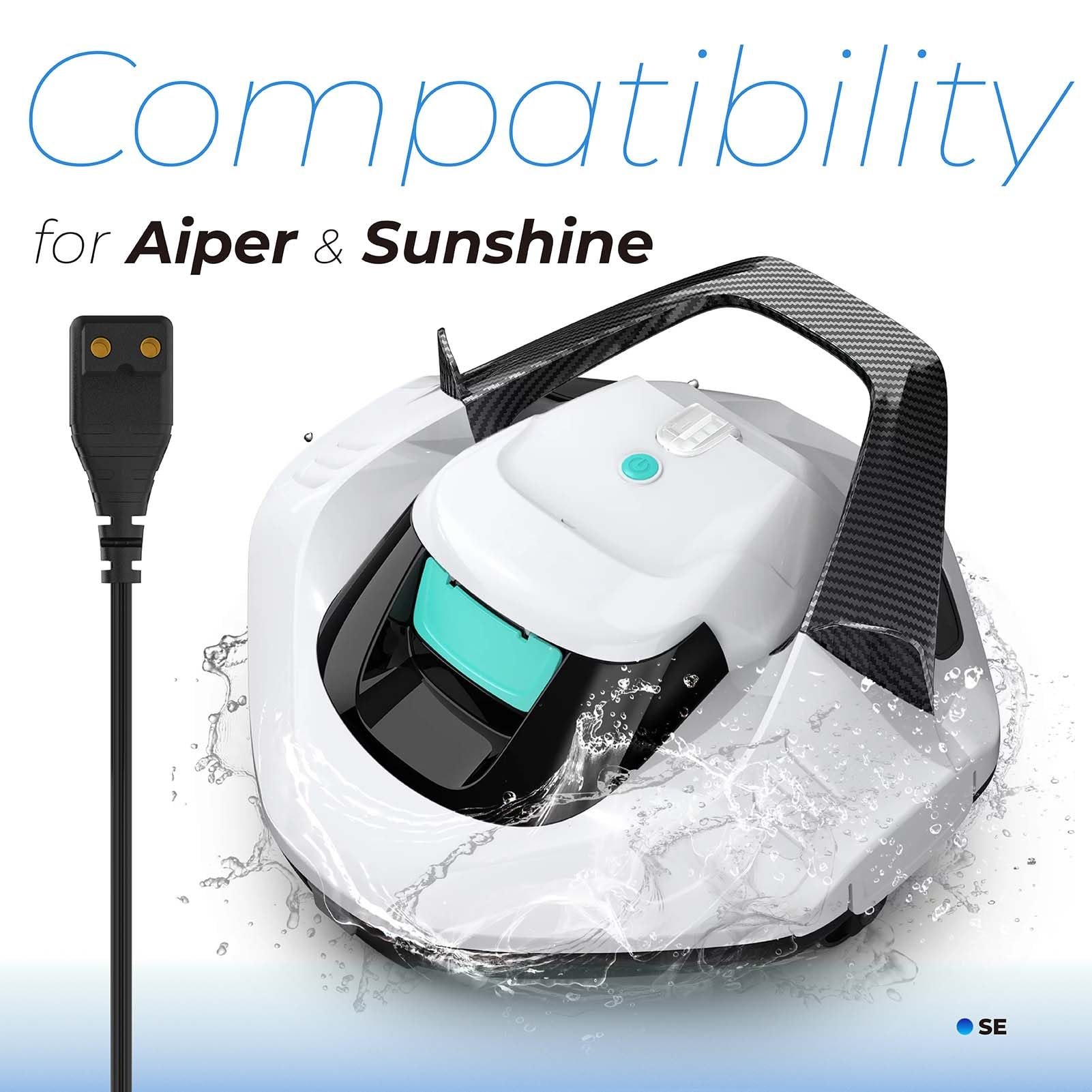 ANTOBLE 12.6V Charger Compatible with Aiper Seagull 1000 600 Smart Pool Cleaner Power Adapter Cord Replacement Parts Pool Vacuum Power Supply for Aiper HJ1103J Automatic Robotic Vac Cleaner Charger