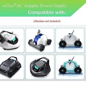 eeTao 12.6V 1.8A 2-Prong AC/DC Adapter Charger Compatible with Aiper Seagull SE 600 HJ1103J HJ1102 600 800 1000 1500 AIPURY1500 P1111 Robotic Pool Cleaner 12.6VDC DC12.6V 1800mA Power Supply Cord