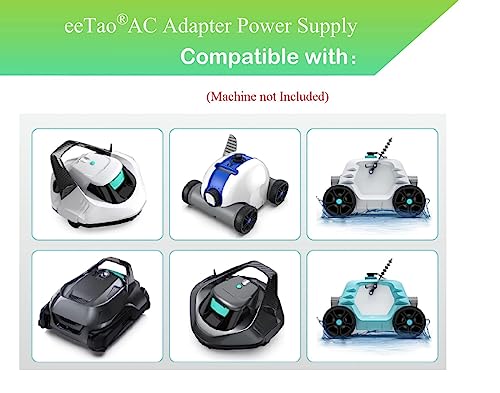 eeTao 12.6V 1.8A 2-Prong AC/DC Adapter Charger Compatible with Aiper Seagull SE 600 HJ1103J HJ1102 600 800 1000 1500 AIPURY1500 P1111 Robotic Pool Cleaner 12.6VDC DC12.6V 1800mA Power Supply Cord