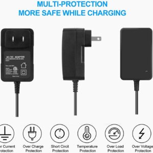 Digipartspower 12.6V 2-Prong AC/DC Adapter Compatible with Aiper Seagull 800 800B SE Cordless Robotic Pool Cleaner Lithium Ion Battery 12.6VDC 1.8A DC12.6V 1800mA Power Supply Cord Cable Wall Charger