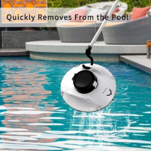 Knocokie Cordless Pool Vacuum Cleaner, Robotic Pool Cleaner, Lasts 120min, Dual-Motor,Smart Navigation and Parking System, LED Indicator, Suitable for Flat Pools Up to 1000 sq. ft 1-year warranty