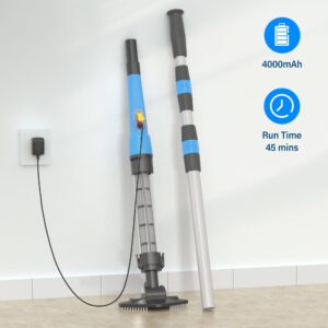 Oxseryn Cordless Pool Vacuum, Portable Rechargeable Pool Vacuum Cleaner, 45 Mins Run Time, Ideal for Small above Ground Pools, Hot Tubs and Spas