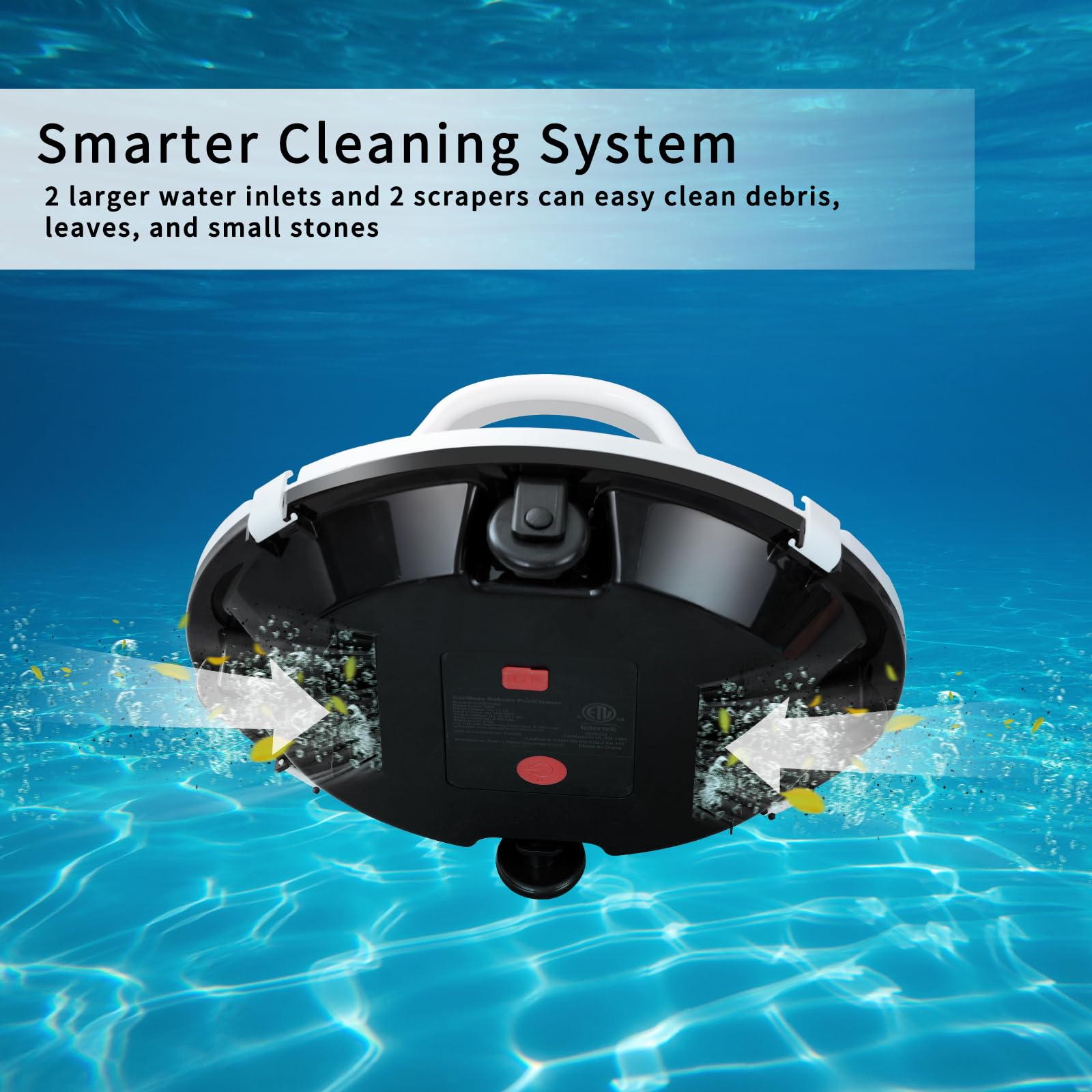 Knocokie Cordless Pool Vacuum Cleaner, Robotic Pool Cleaner, Lasts 120min, Dual-Motor,Smart Navigation and Parking System, LED Indicator, Suitable for Flat Pools Up to 1000 sq. ft 1-year warranty