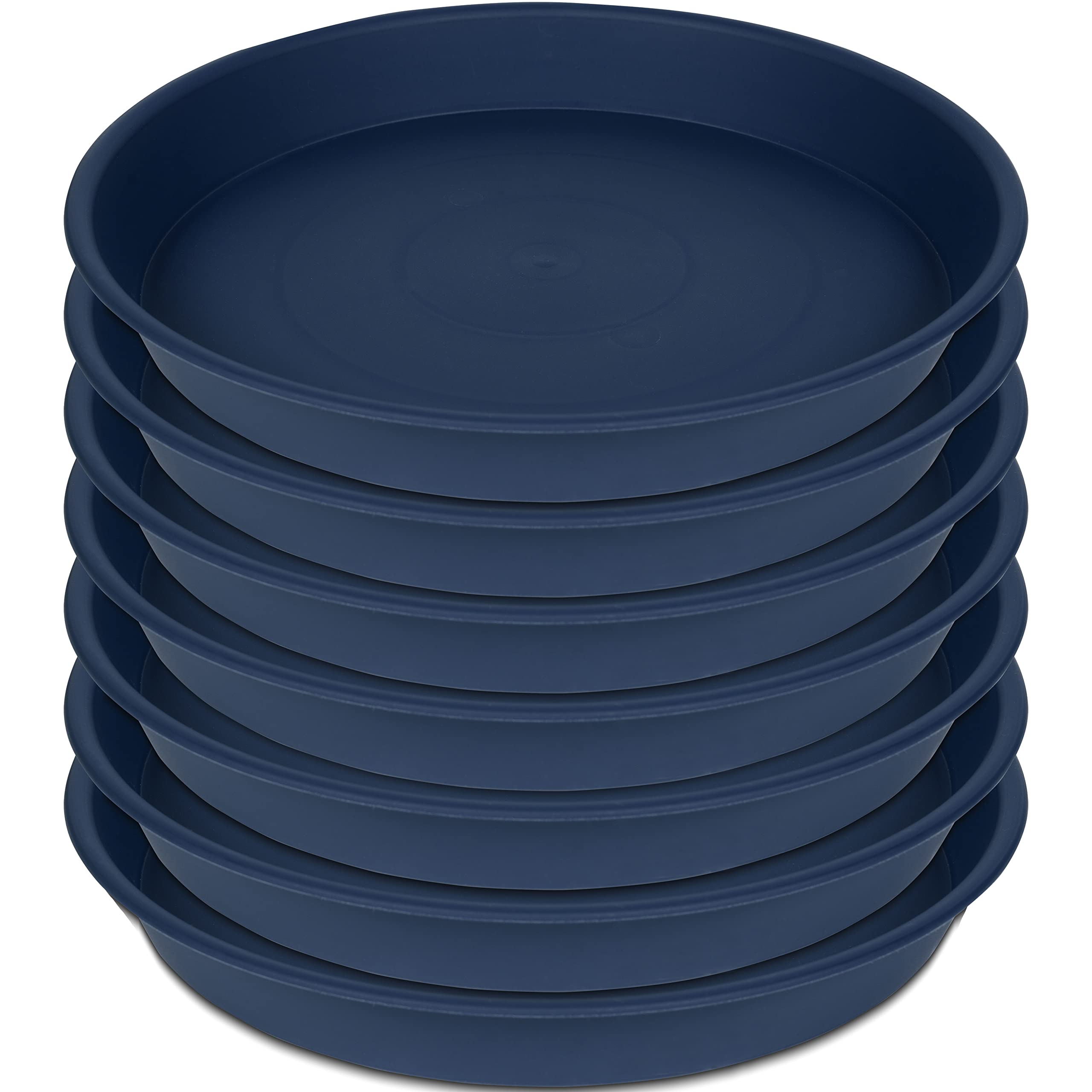 Angde Plant Saucer 10 Inch, 6 Pack of 10 inch Plant Saucer Round, Plastic Flower Plant Trays for Pots, Plant Saucers for Indoors 9", Plant Pot Saucers, Planter Tray for Planter 8-10" (10", Blue)