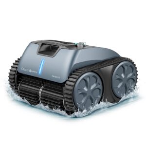 ofuzzi terrain 10 cordless robotic pool cleaner, 3-motor power scrubbing, wall-climbing pool vacuum with smart navigation, 110 mins runtime pool robot cleaner for in ground pool up to 50 ft