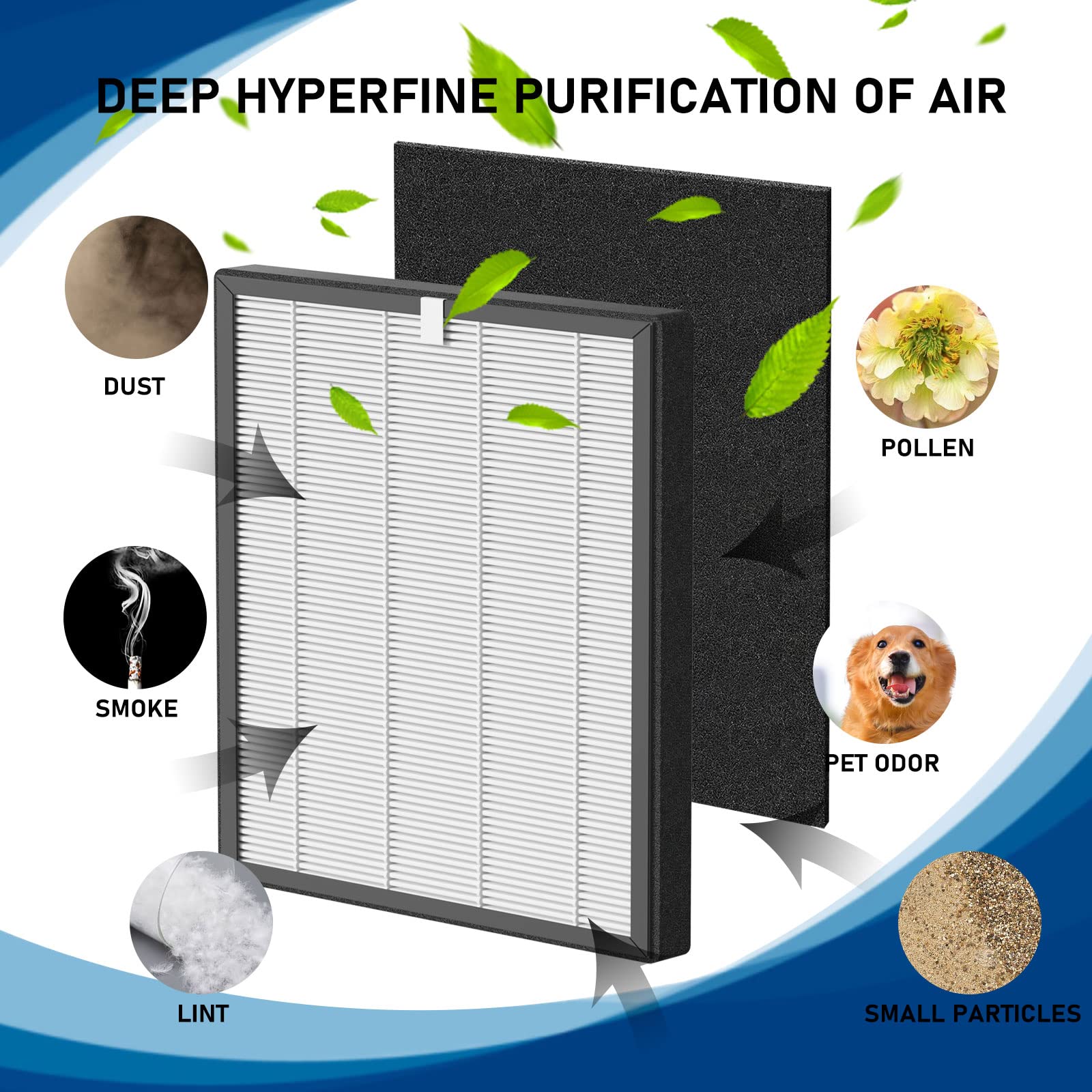 ProHEPA 9000 True HEPA Filters Replacement Compatible with VEVA ProHEPA 9000 Air Cleaner Purifier, 3 True HEPA Filters + 6 Activated Carbon Filters