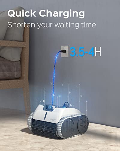 WYBOT S1 High-end Cordless Wall Climbing Robotic Pool Cleaner with APP Mode, Smart Mapping Tech, Lasts 180mins, Automatic Pool Vacuum Robot with Powerful Suction, Fast Charging Fit for Inground Pools