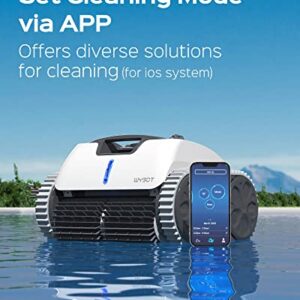 WYBOT S1 High-end Cordless Wall Climbing Robotic Pool Cleaner with APP Mode, Smart Mapping Tech, Lasts 180mins, Automatic Pool Vacuum Robot with Powerful Suction, Fast Charging Fit for Inground Pools