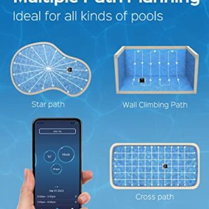 WYBOT S1 High-end Cordless Wall Climbing Robotic Pool Cleaner with APP Mode, Smart Mapping Tech, Lasts 180mins, Automatic Pool Vacuum Robot with Powerful Suction, Fast Charging Fit for Inground Pools