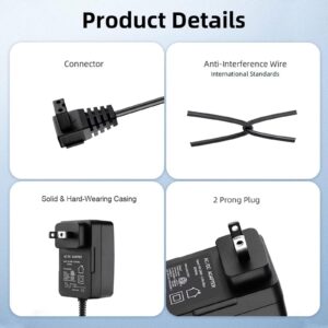 kybate 12.6V 1A 2-Prong AC/DC Adapter Compatible with Aiper Smart AIPURY600 AIPURY 600 Cordless Automatic Robotic Pool Vacuum Cleaner 2600mAh Lithium Ion Battery Xinsu Global XSG1261000US Charger