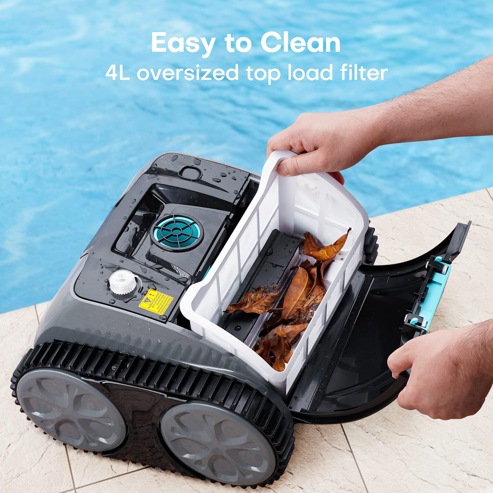 Ofuzzi Terrain 10 Cordless Robotic Pool Cleaner, 3-Motor Power Scrubbing, Wall-Climbing Pool Vacuum with Smart Navigation, 110 Mins Runtime Pool Robot Cleaner for In Ground Pool Up to 50 ft