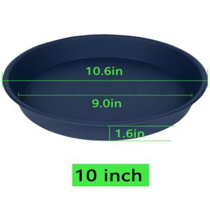 Angde Plant Saucer 10 Inch, 6 Pack of 10 inch Plant Saucer Round, Plastic Flower Plant Trays for Pots, Plant Saucers for Indoors 9", Plant Pot Saucers, Planter Tray for Planter 8-10" (10", Blue)