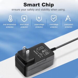 kybate 12.6V 1A 2-Prong AC/DC Adapter Compatible with Aiper Smart AIPURY600 AIPURY 600 Cordless Automatic Robotic Pool Vacuum Cleaner 2600mAh Lithium Ion Battery Xinsu Global XSG1261000US Charger